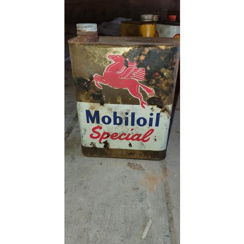 Ancien bidon d'huile MOBILE SPECIAL Garage