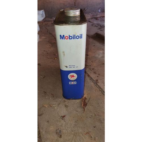 Ancien bidon d'huile MOBILOIL 2L Collection Garage