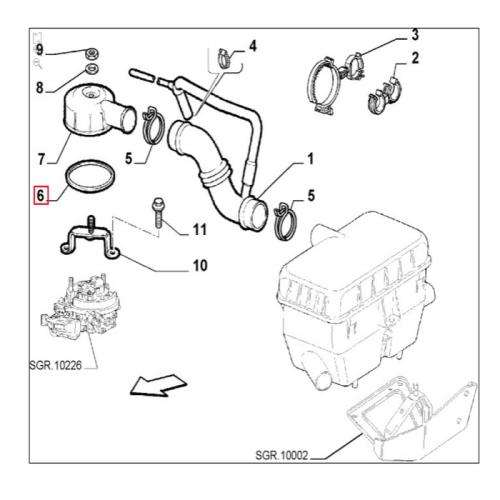 joint entre carburateur et Filtre a Air FIAT Panda Uno Lancia Y10 cinquecento