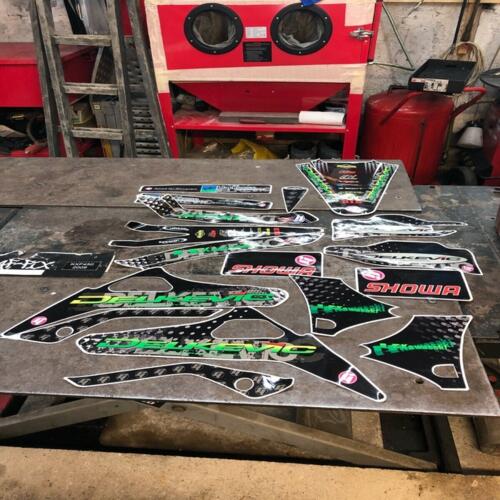 kit deco autocollant stickers graf-fix 17 pieces kawasaki kxf 450  2009 2011