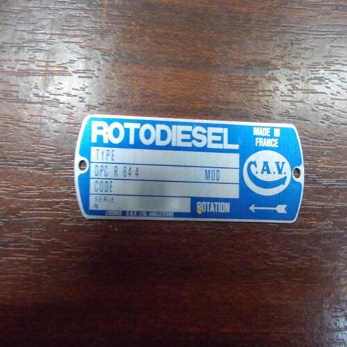 PLAQUE A RIVETER POMPE ROTODIESEL CAV DPC R844