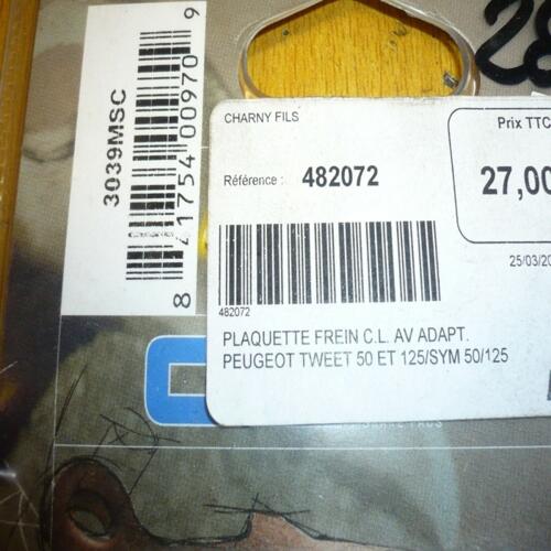 Plaquette Frein Av CARBONE LORRAINE 3039MSC peugeot sym PGO 50 100 110 125 150