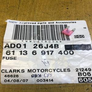 1x 61136917400 Fusible Mini rosa 4A bmw k41 k30 259c k15 k16 r13 k14 k17 k46 k42
