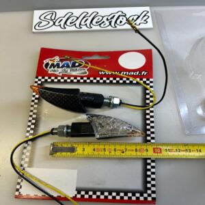 2 Clignotant Tuning Mad Fuse carbone Led 12v Homologué Moto Scooter quad 023767