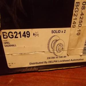 2 Disques de frein AV OPEL CORSA A KADETT D E Ø 236 mm 186186 DF1607 0986478080