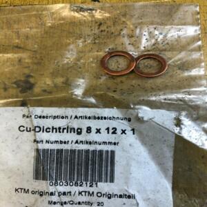 2 joint DIN7603 8X12X1 ktm 0603082121 125 150 250 300 350 400 450 505 525 990 85