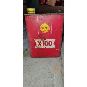 Ancien bidon d'huile SHELL X-100 Collection Garage