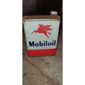 Ancien bidon d'huile MOBILOIL Collection Garage