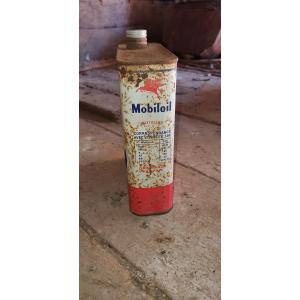 Ancien bidon d'huile MOBILOIL Collection Garage