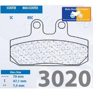 Plaquettes de frein Carbone Lorraine type 3020 SC