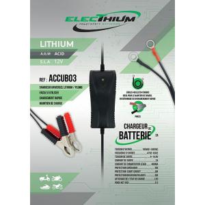 Chargeur pour batterie Lithium et Acide - Moto et Scooter