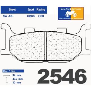 Plaquettes de frein Carbone Lorraine type 2546 A3+