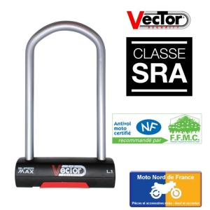 Antivol U VECTOR Super Max L1 - SRA - 125x250 mm intérieur