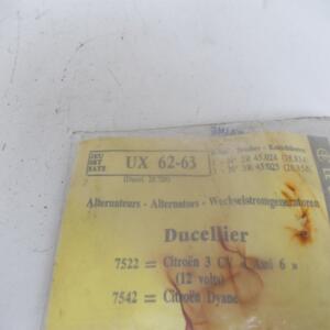 balais charbons DUCELLIER  UX 62 63 ALTERNATEUR Citroën Ami 6 Dyane