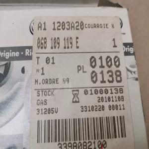 COURROIE DISTRIBUTION VW GOLF 2 T2  AUDI 80 90 B2 B3 1.6 D TD REF 068109119E