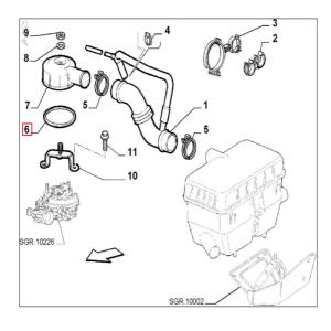 joint entre carburateur et Filtre a Air FIAT Panda Uno Lancia Y10 cinquecento