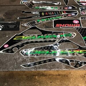 kit deco autocollant stickers graf-fix 17 pieces kawasaki kxf 450  2009 2011