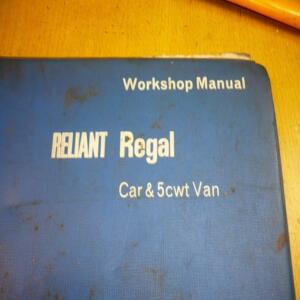 manuel atelier workshop manual reliant regal car 5cwt van