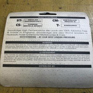 plaquette frein goodridge g 45 cs honda gas gas hm kawasaki 604 vd-144 fa131