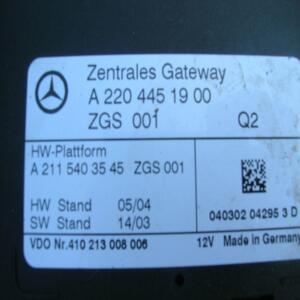 W215 MERCEDES CL 500 SL430 SL500 SL600  CALCULATEUR Gateway MODULE a2204451900