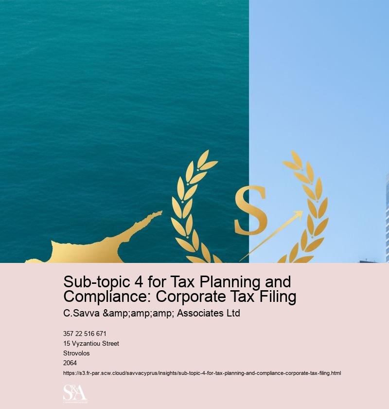 Sub-topic 4 for Tax Planning and Compliance: Corporate Tax Filing
