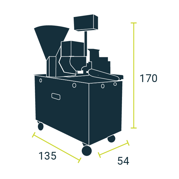 Schéma de la machine à dumpling HLT700XLCE