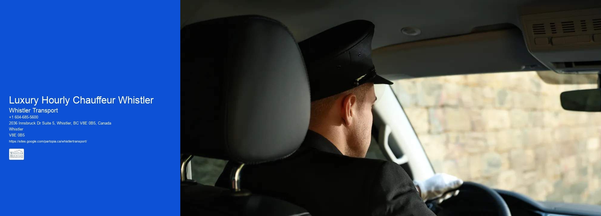 Luxury Hourly Chauffeur Whistler