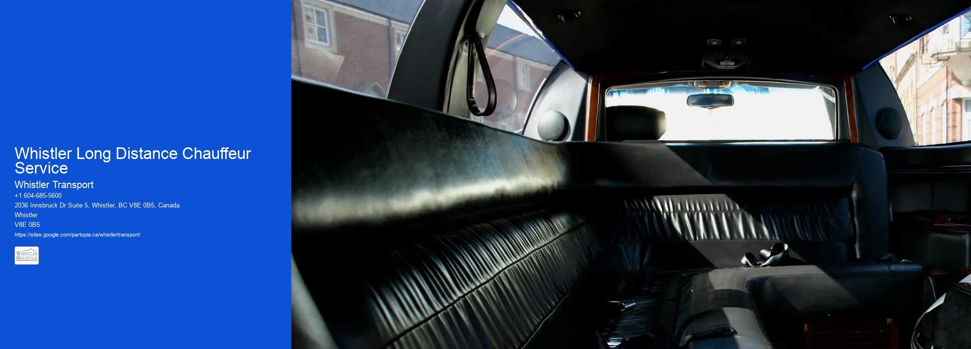 Whistler Long Distance Chauffeur Service