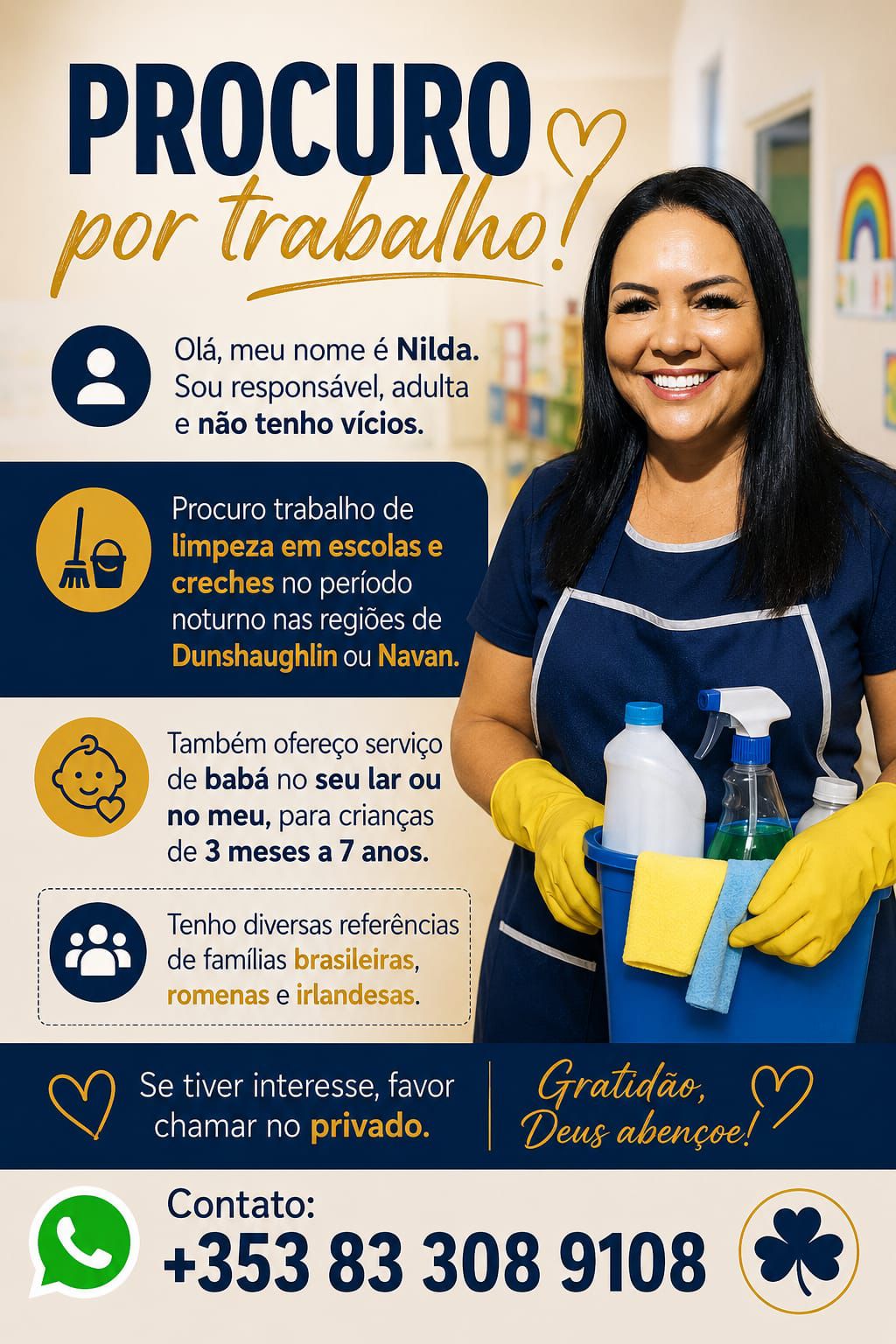 Serviço de limpeza e babá