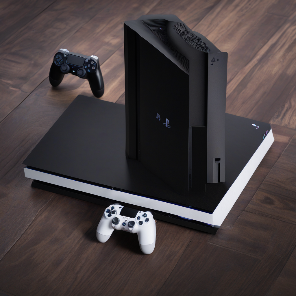 PS4 com controle e FC26