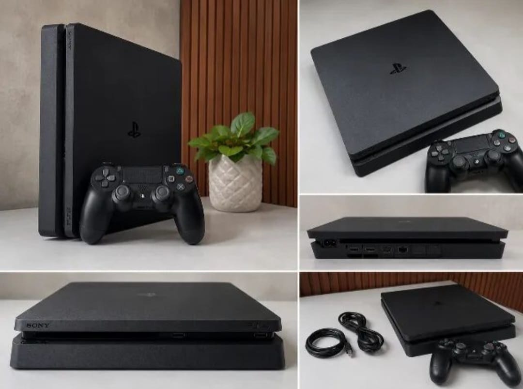 PS4 com controle e FC26