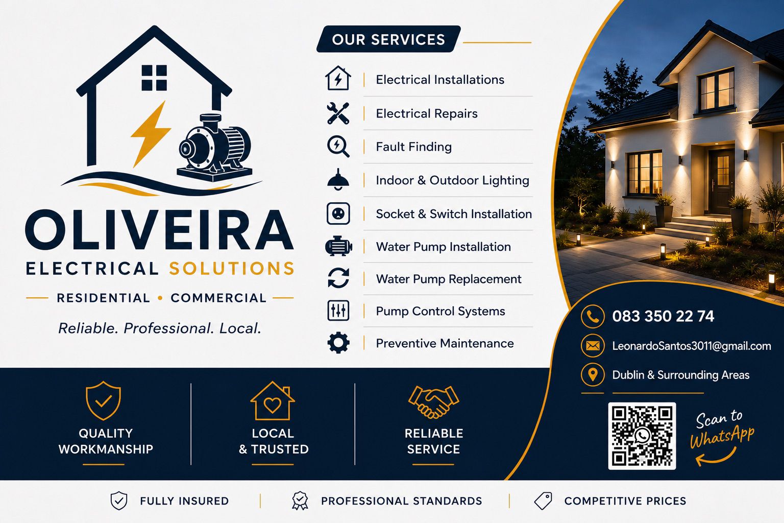 Serviços elétricos residenciais e comerciais