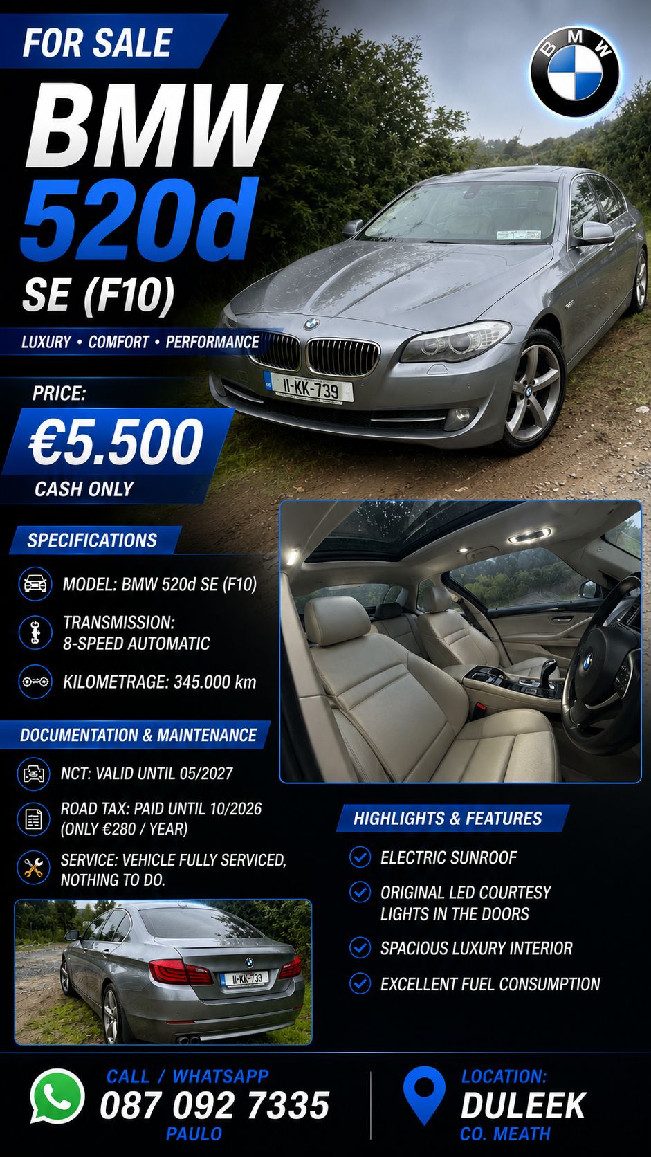 BMW 520d SE F10 2011