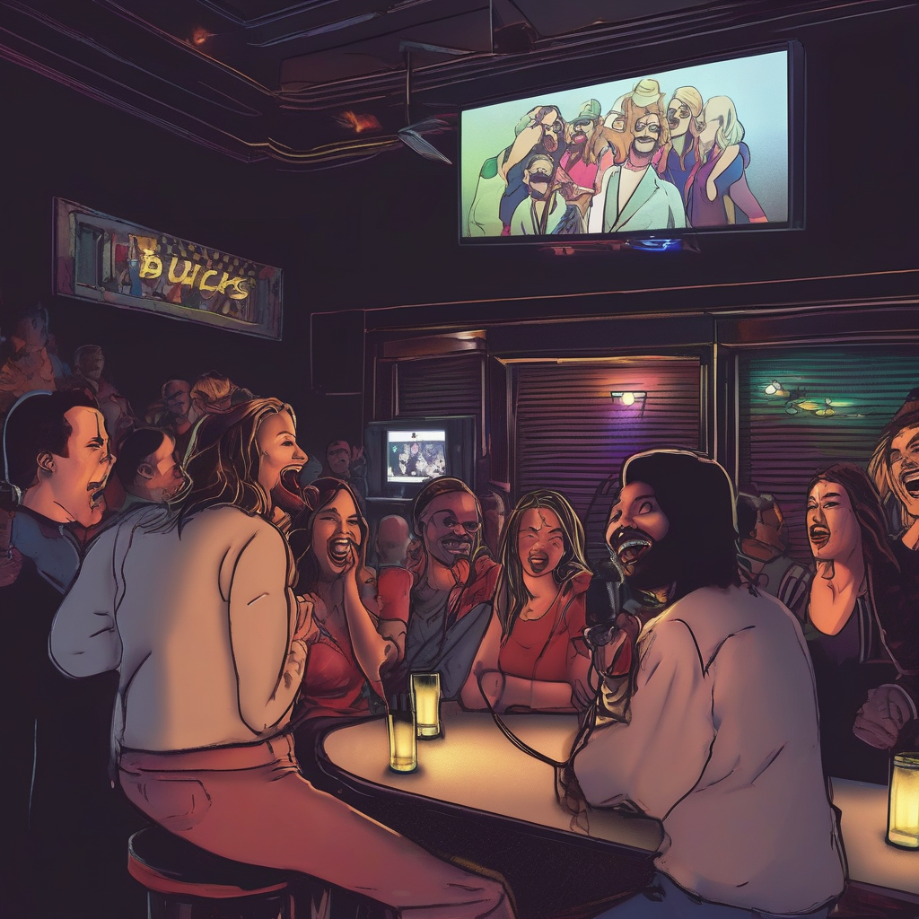 Karaoke com música e drinks especiais