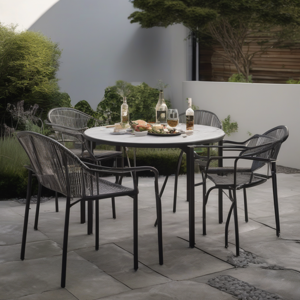 Conjunto de mesa de jardim com 4 cadeiras