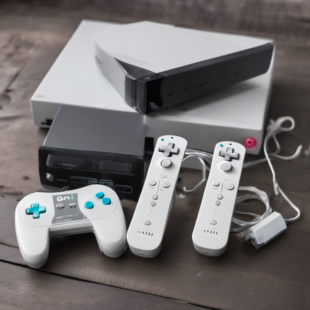 Wii com bateria e acessórios