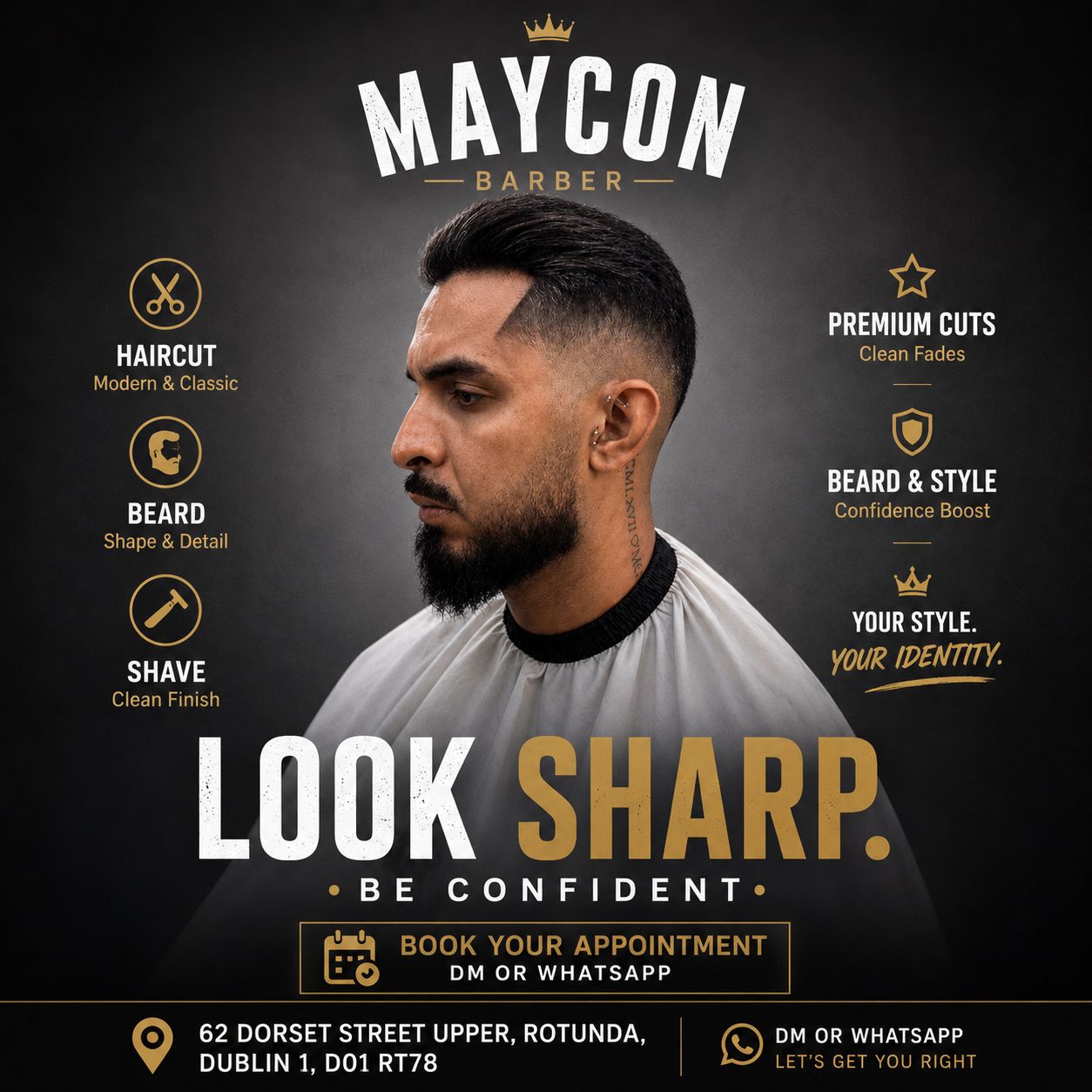 Corte de cabelo e barba premium
