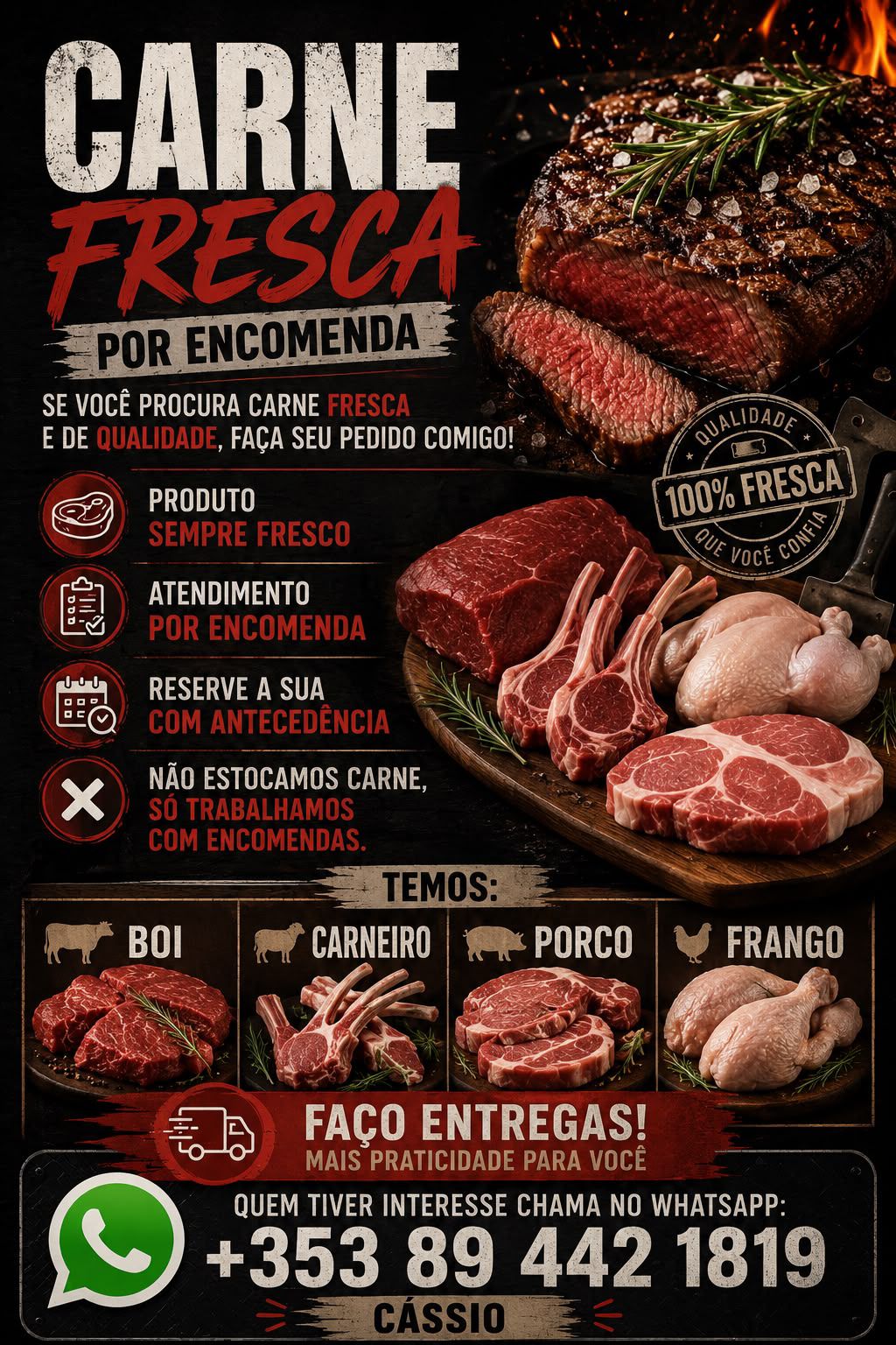 Carnes e cortes bovinos e de frango