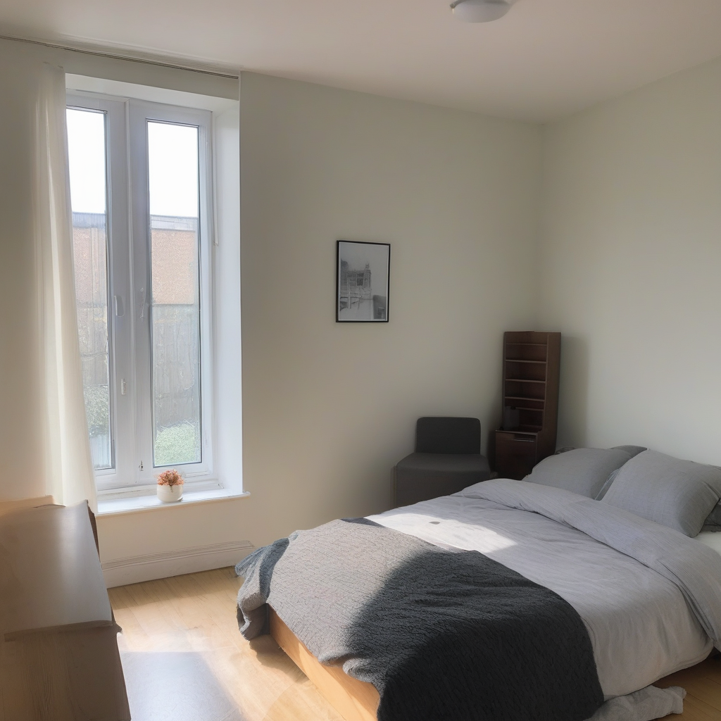 Quarto individual em apartamento central