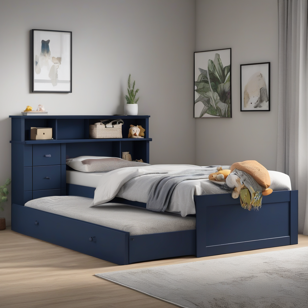 Cama de solteiro com 2 gavetas
