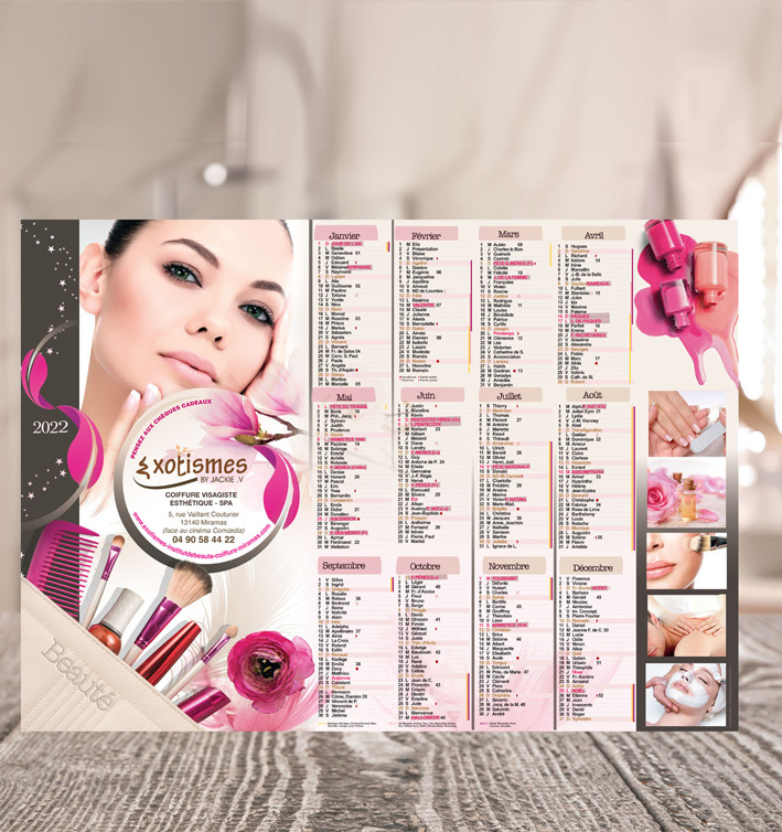 CALENDRIER POUR INSTITUT DE BEAUTE 2