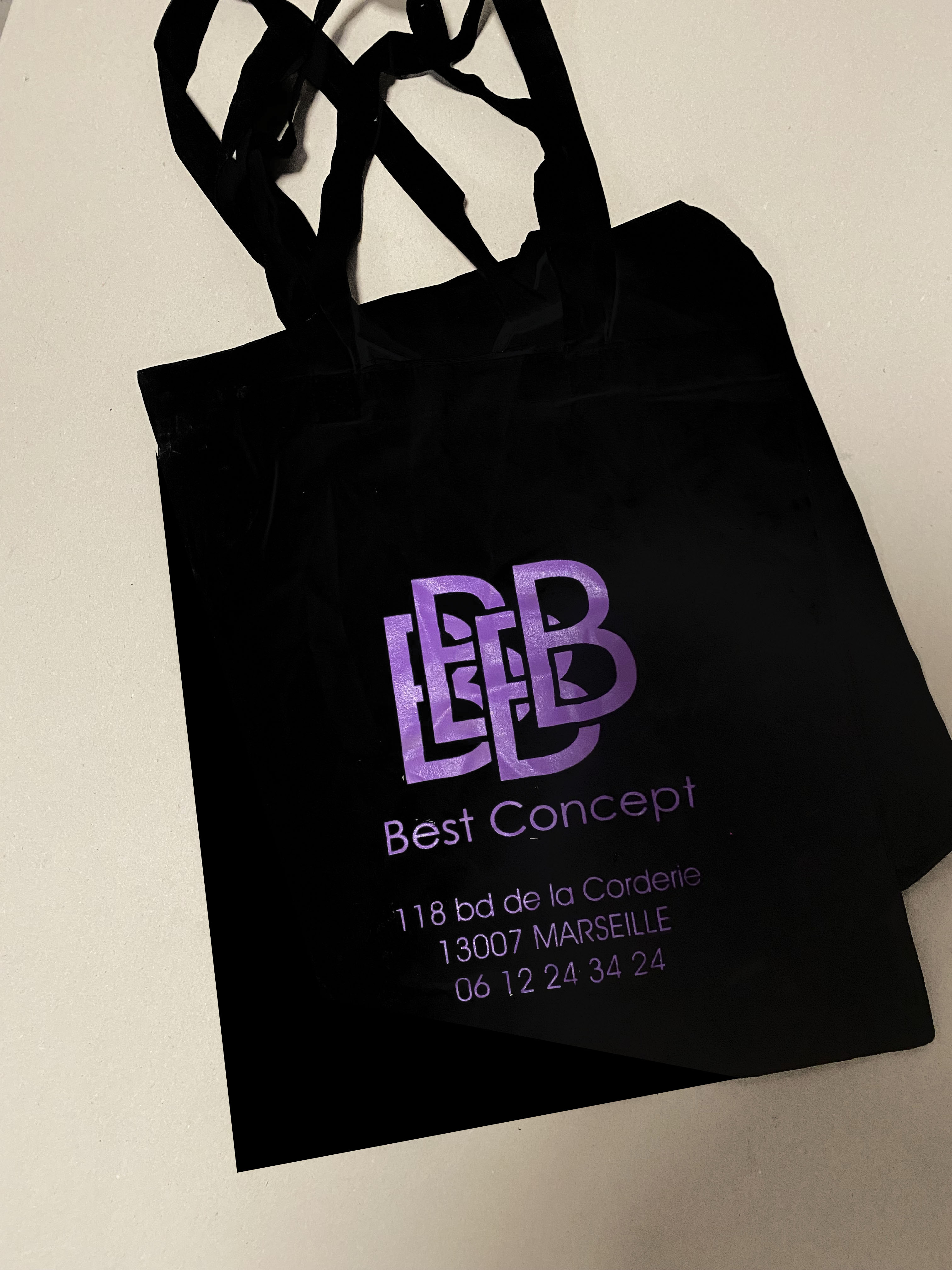 TOTEBAG NOIR VIOLET