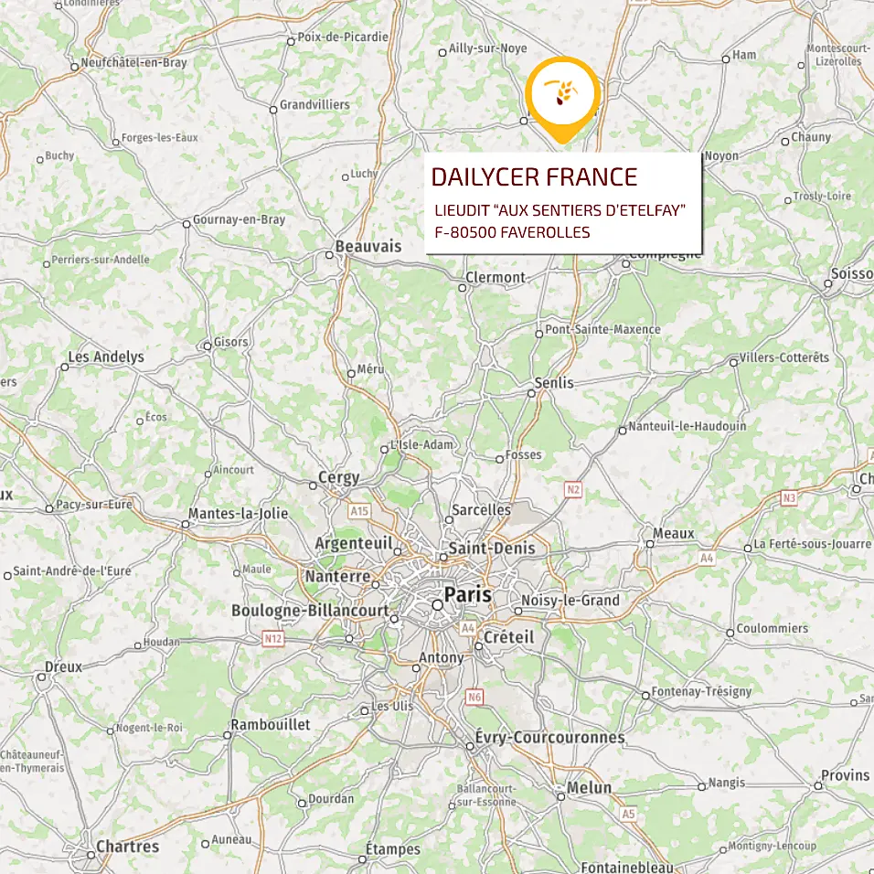 Dailycer France, Lieu Dit Aux Sentiers d'Etelfay, 80500 Faverolles. Téléphone : 03 22 78 77 00