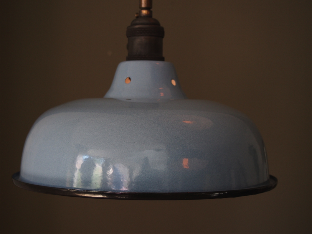 abat jour emaille lampe industrielle bleu ciel – Image 10