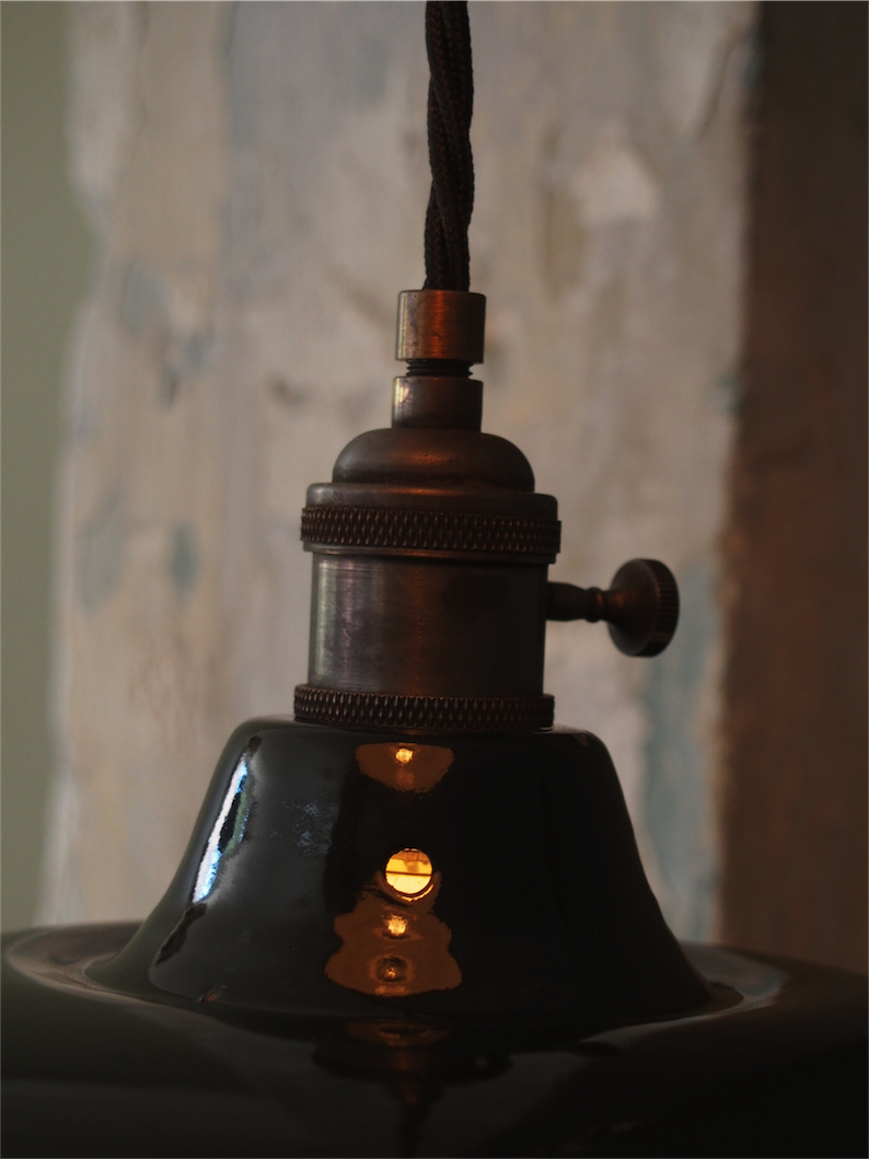 pantalla esmaltada negra lámpara industrial - Image 5