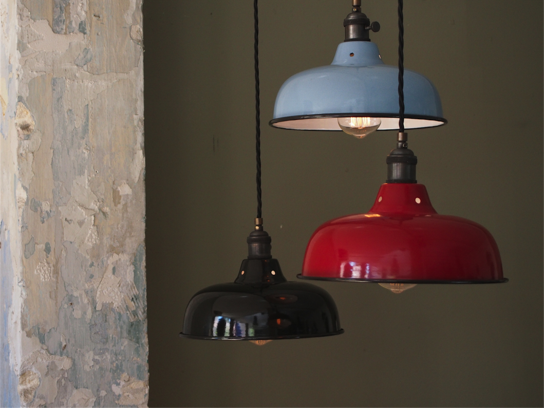 pantalla esmaltada negra lámpara industrial - Image 17