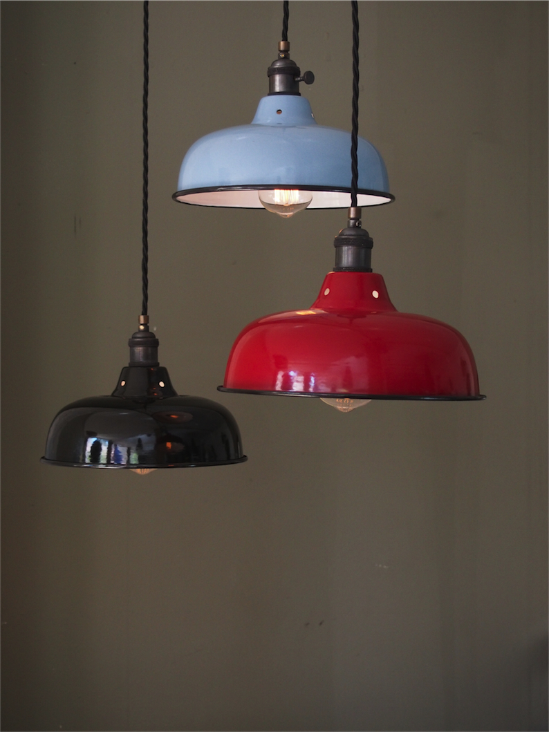 pantalla esmaltada negra lámpara industrial - Image 16