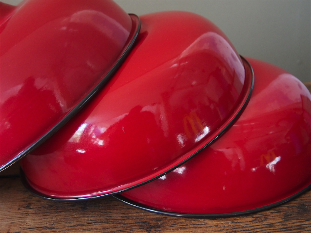 abat jour emaille lampe industrielle rouge – Image 14