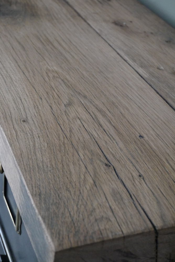 ancien meuble console 15 casiers industriel a clapet Roneo 1940 plateau chene massif – Image 6