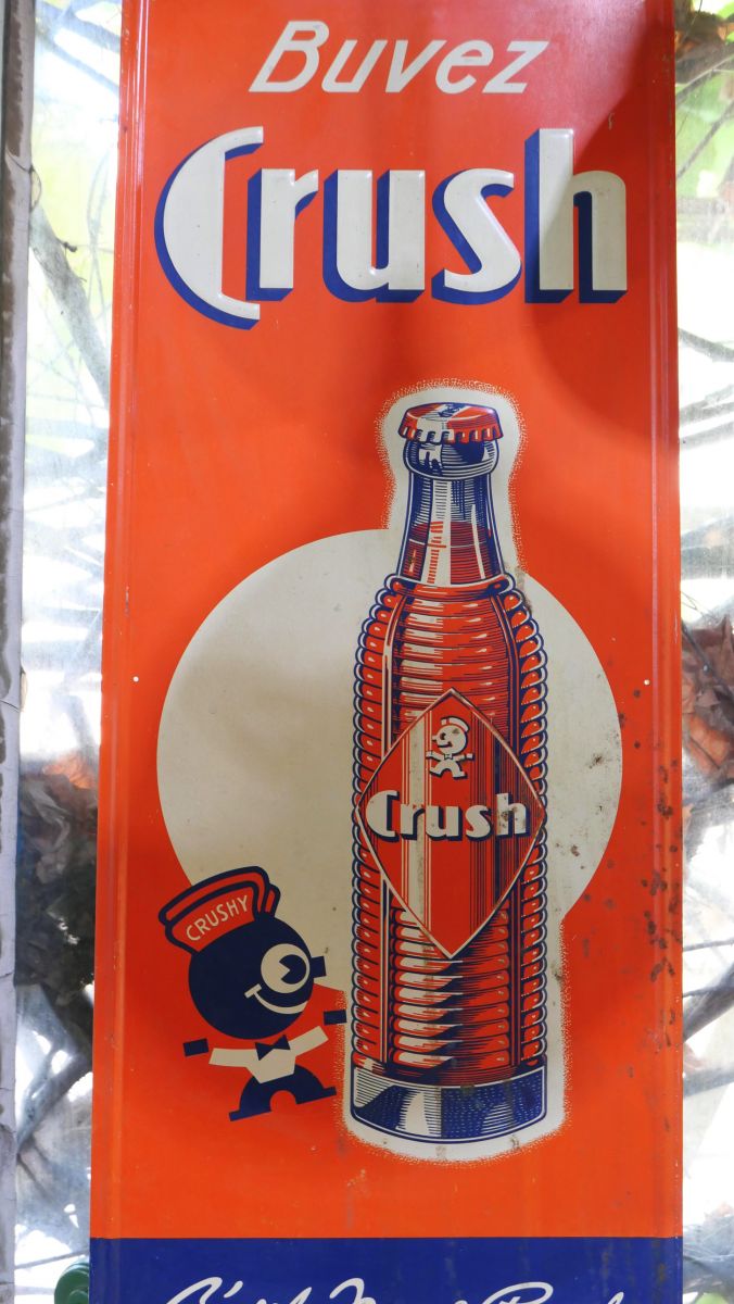 buvez crush ancienne grande Tole publicitaire année 1960 – Image 3